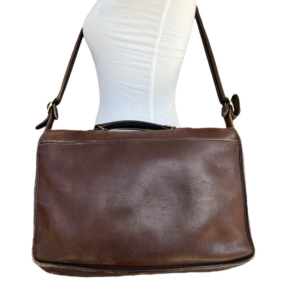Vintage Coach 5180 Metropolitan Briefcase Bag Messenger Mahogany Brown Leather - Picture 2 of 16